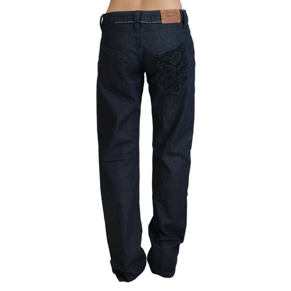 Exte Dark Blue Low Waist Straight Fit Women Denim Women's Jeans - Picture 3 of 5